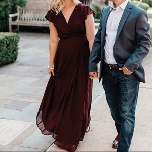 New York & Company Burgundy Wrap Maxi Dress